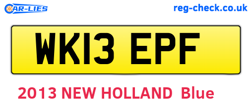WK13EPF are the vehicle registration plates.