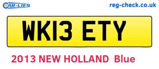 WK13ETY are the vehicle registration plates.
