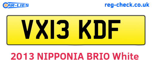 VX13KDF are the vehicle registration plates.