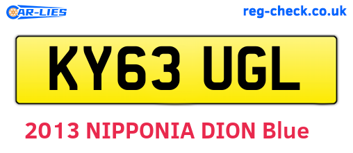 KY63UGL are the vehicle registration plates.