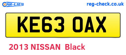 KE63OAX are the vehicle registration plates.