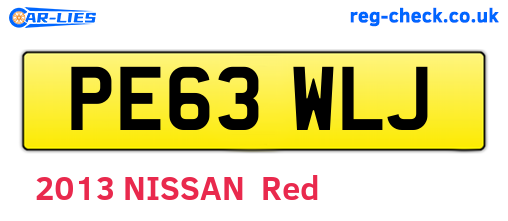 PE63WLJ are the vehicle registration plates.
