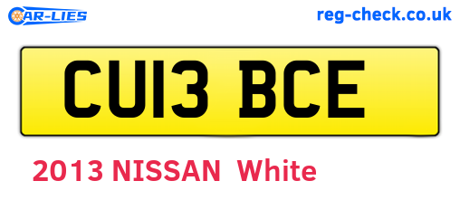 CU13BCE are the vehicle registration plates.