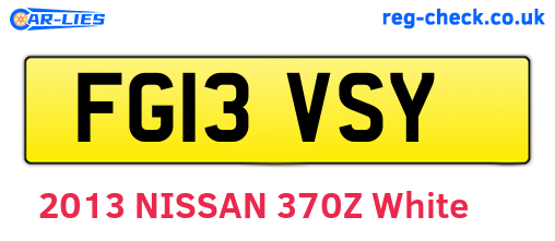 FG13VSY are the vehicle registration plates.