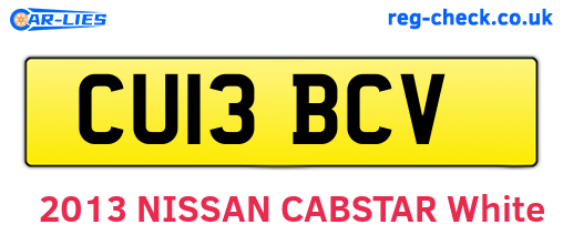 CU13BCV are the vehicle registration plates.