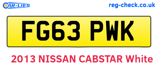 FG63PWK are the vehicle registration plates.