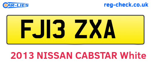 FJ13ZXA are the vehicle registration plates.