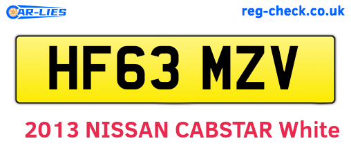 HF63MZV are the vehicle registration plates.