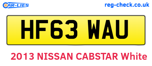 HF63WAU are the vehicle registration plates.