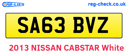 SA63BVZ are the vehicle registration plates.