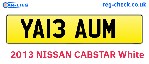 YA13AUM are the vehicle registration plates.
