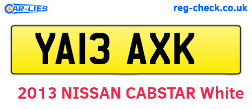 YA13AXK are the vehicle registration plates.