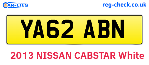 YA62ABN are the vehicle registration plates.