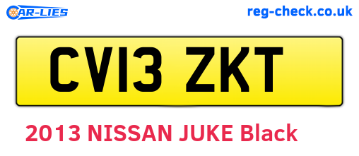 CV13ZKT are the vehicle registration plates.