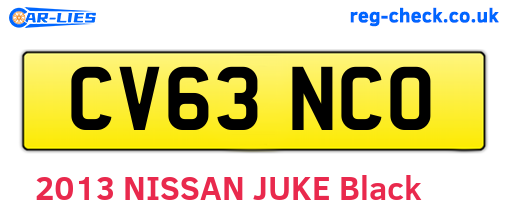 CV63NCO are the vehicle registration plates.