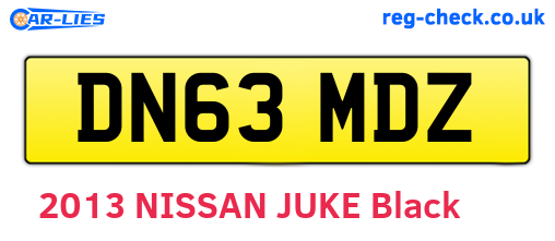 DN63MDZ are the vehicle registration plates.