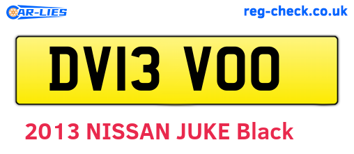 DV13VOO are the vehicle registration plates.