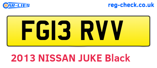 FG13RVV are the vehicle registration plates.