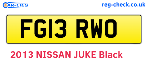 FG13RWO are the vehicle registration plates.