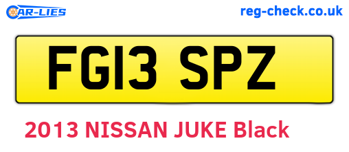 FG13SPZ are the vehicle registration plates.