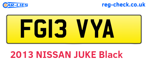 FG13VYA are the vehicle registration plates.