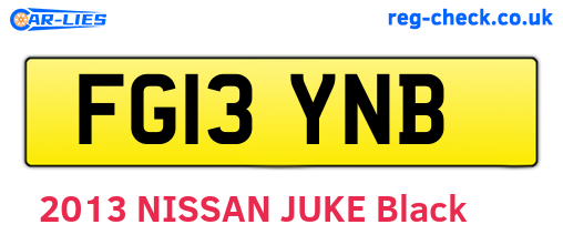 FG13YNB are the vehicle registration plates.