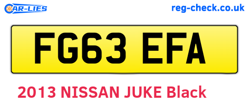 FG63EFA are the vehicle registration plates.