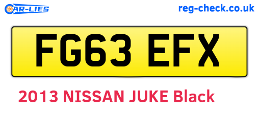 FG63EFX are the vehicle registration plates.