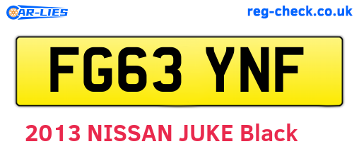 FG63YNF are the vehicle registration plates.