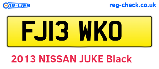 FJ13WKO are the vehicle registration plates.