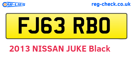 FJ63RBO are the vehicle registration plates.
