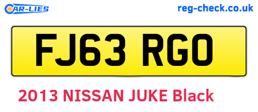 FJ63RGO are the vehicle registration plates.