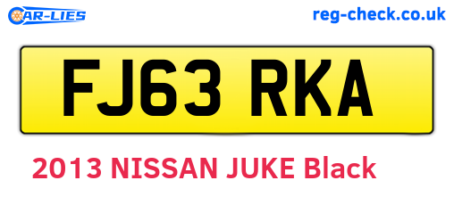 FJ63RKA are the vehicle registration plates.