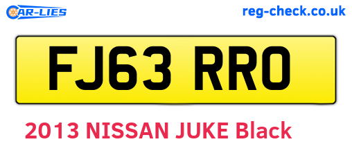 FJ63RRO are the vehicle registration plates.