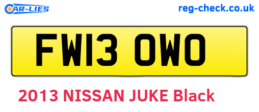 FW13OWO are the vehicle registration plates.