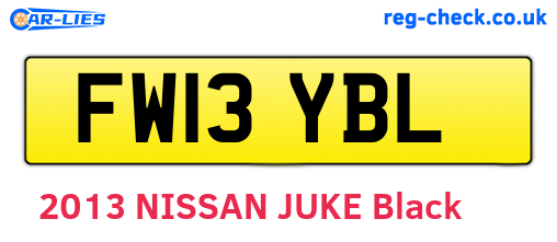 FW13YBL are the vehicle registration plates.
