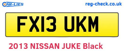 FX13UKM are the vehicle registration plates.