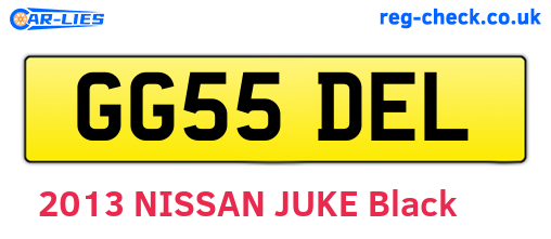 GG55DEL are the vehicle registration plates.