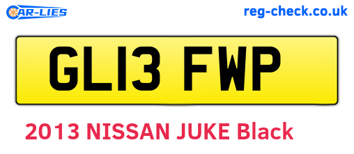 GL13FWP are the vehicle registration plates.