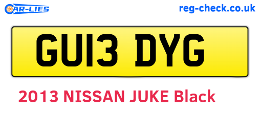 GU13DYG are the vehicle registration plates.