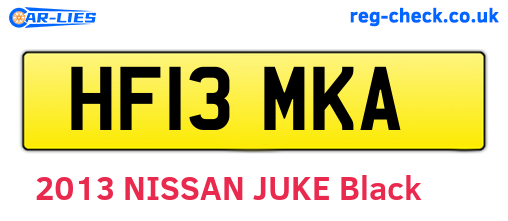 HF13MKA are the vehicle registration plates.