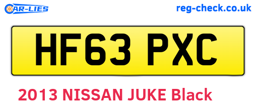 HF63PXC are the vehicle registration plates.