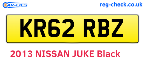 KR62RBZ are the vehicle registration plates.