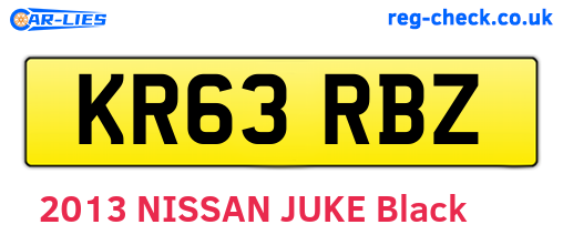 KR63RBZ are the vehicle registration plates.