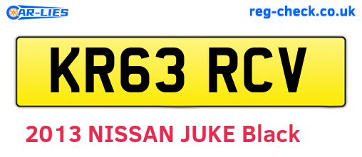 KR63RCV are the vehicle registration plates.