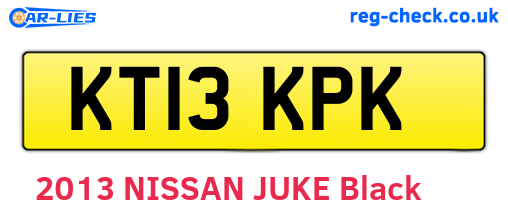 KT13KPK are the vehicle registration plates.