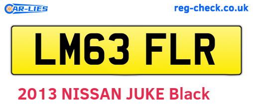 LM63FLR are the vehicle registration plates.