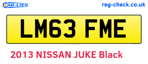 LM63FME are the vehicle registration plates.