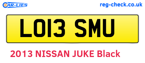LO13SMU are the vehicle registration plates.