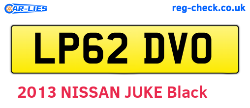 LP62DVO are the vehicle registration plates.